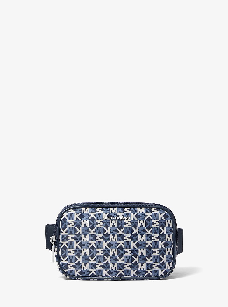 Petit sac &agrave; une bretelle Khai &agrave; logo in BLEU MARINE | Michael Kors