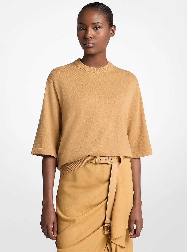 Kaitlin Leather Trouser Belt in CASHEW | Michael Kors