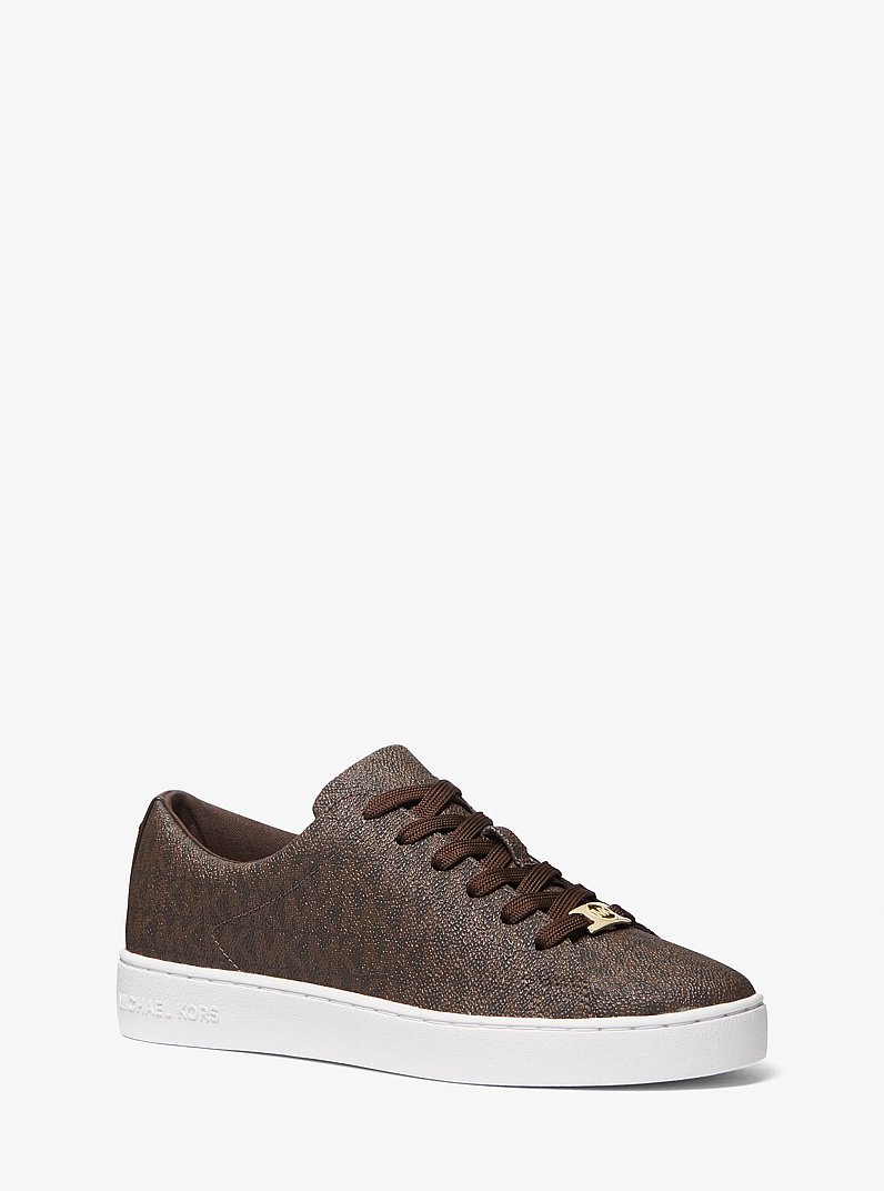 Keaton Signature Logo Sneaker in BROWN | Michael Kors