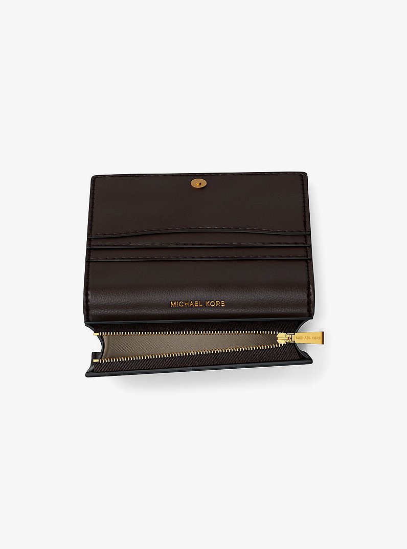 Hamilton Moderne Small Textured Leather Wallet in CHOCOLATE | Michael Kors