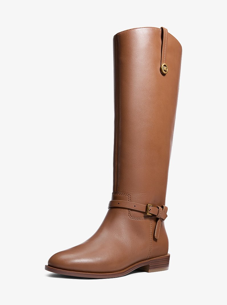 Beverly Leather Riding Boot in LUGGAGE | Michael Kors