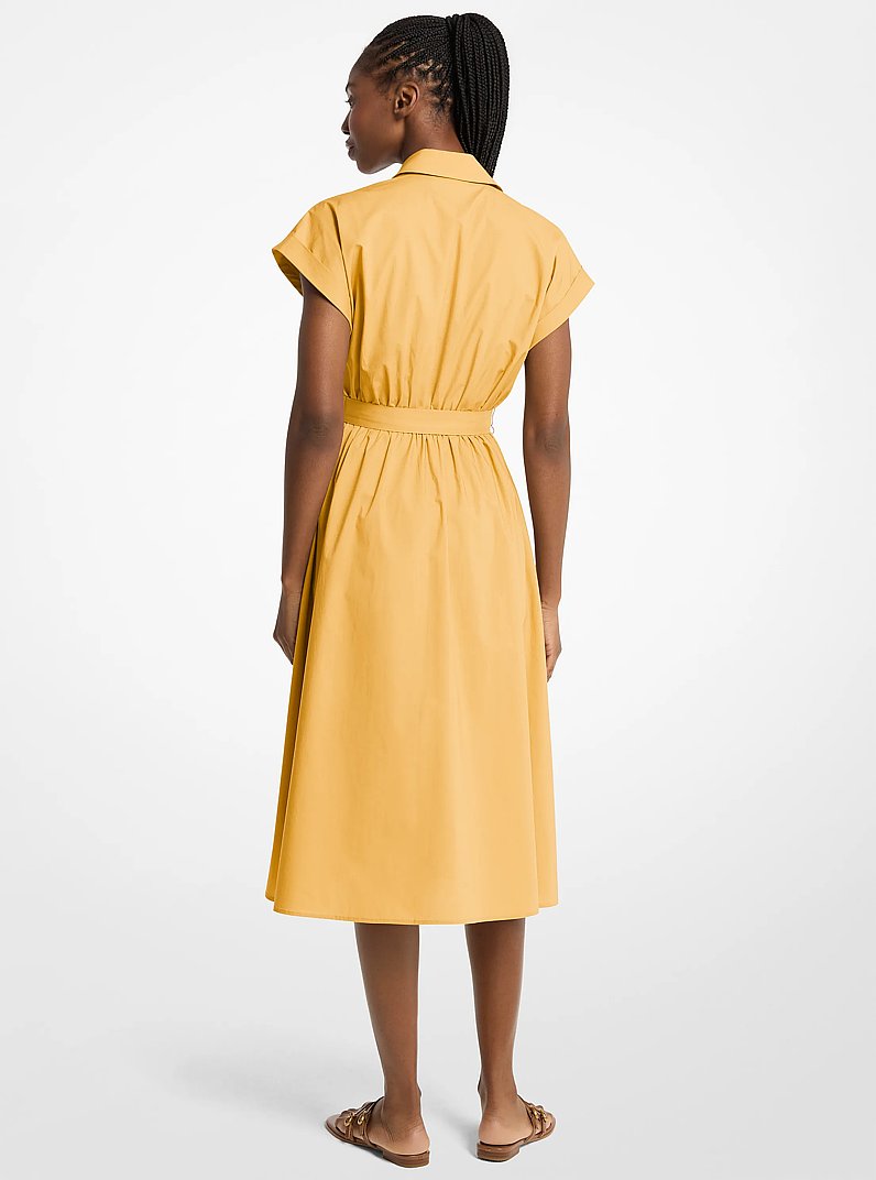 Cotton Poplin Midi Dress in HONEYWHEAT | Michael Kors