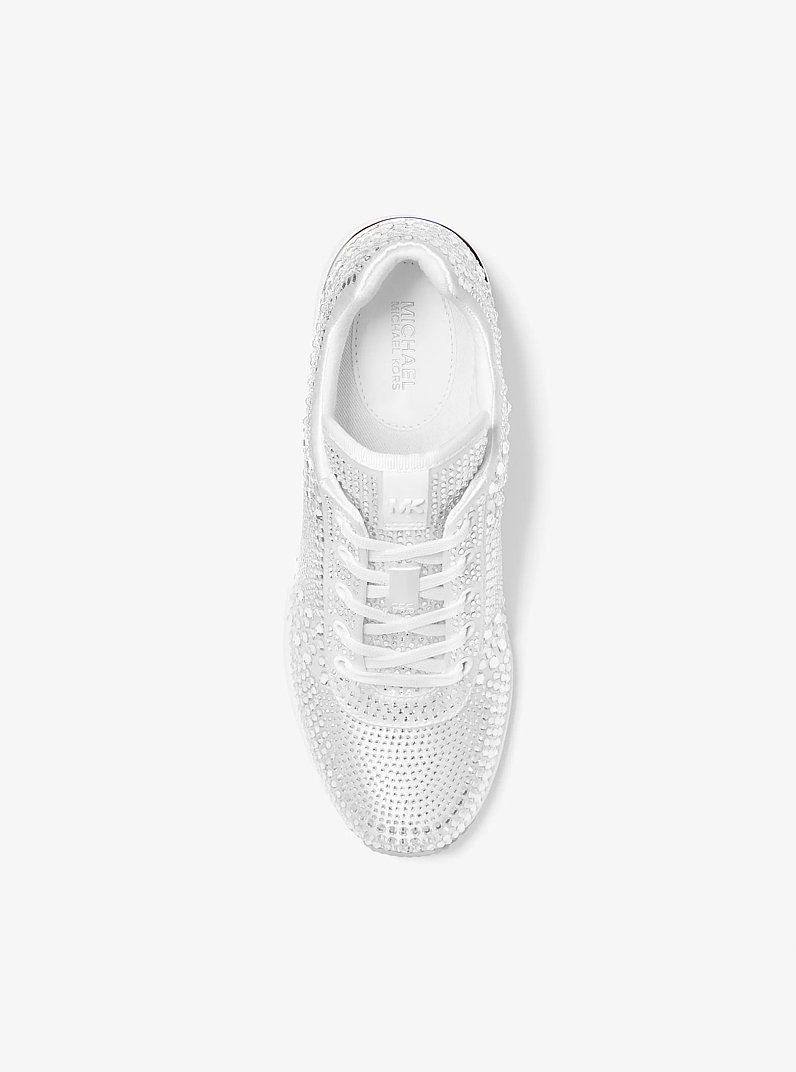 Georgie Crystal Embellished Satin Trainer