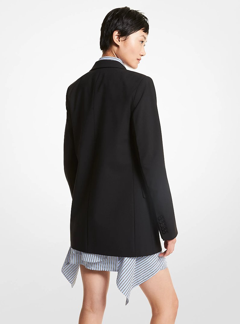 Stretch Wool Boyfriend Blazer in BLACK | Michael Kors