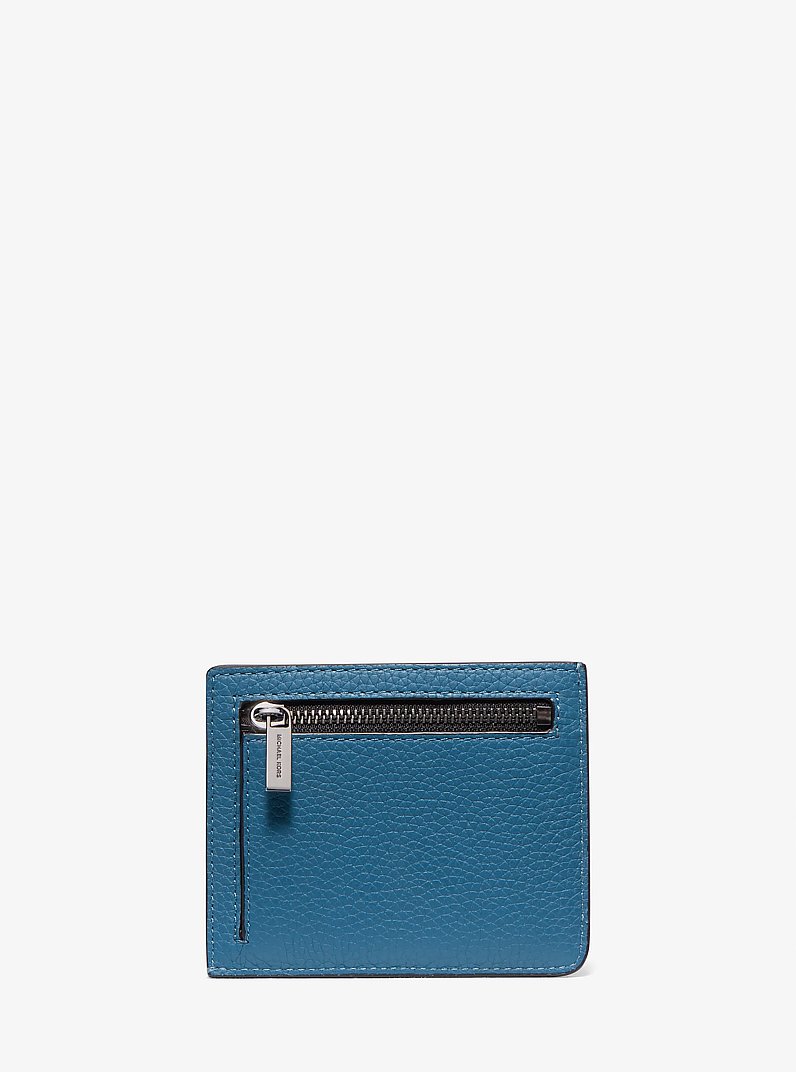 Tarjetero Hudson de piel granulada in CHAMBRAY OSCURO | Michael Kors