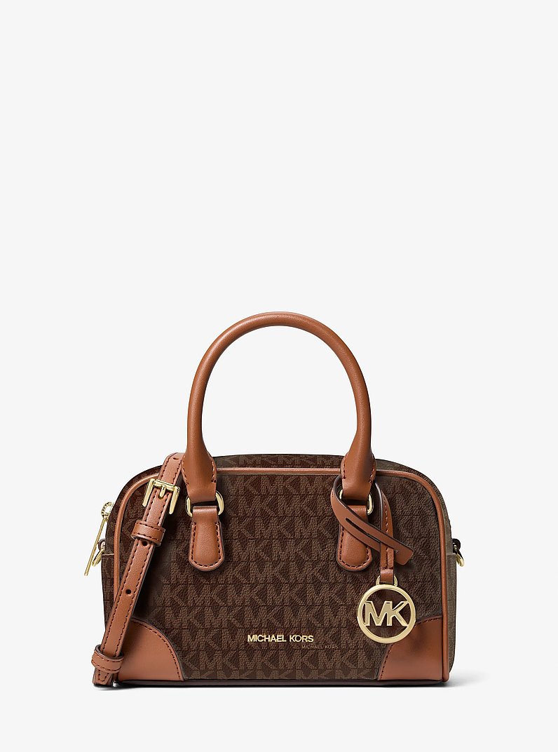 Thompson Extra-Small Signature Logo Convertible Satchel in BROWN