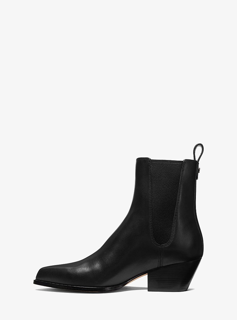 Kinlee Leather Ankle Boot in BLACK | Michael Kors