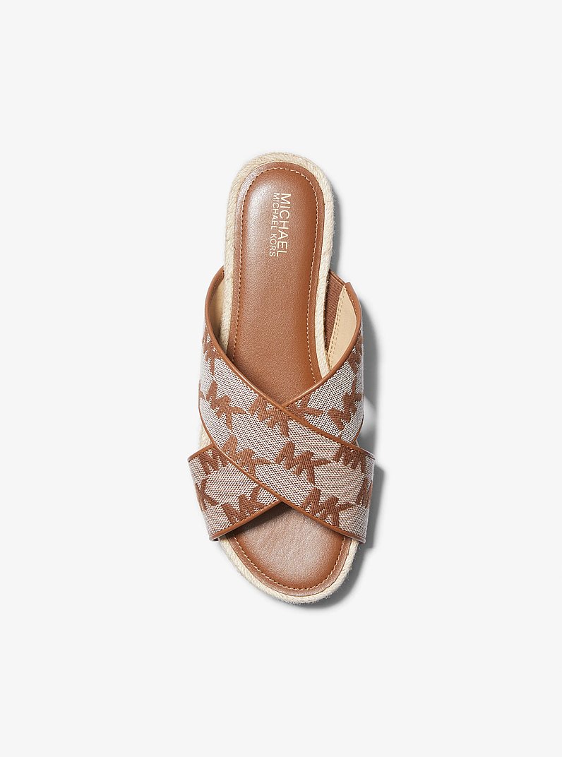 生活雑貨 Michael Kors Sandals Vera Signature Logo Sandal in BROWN - Sale | Michael Kors [US]