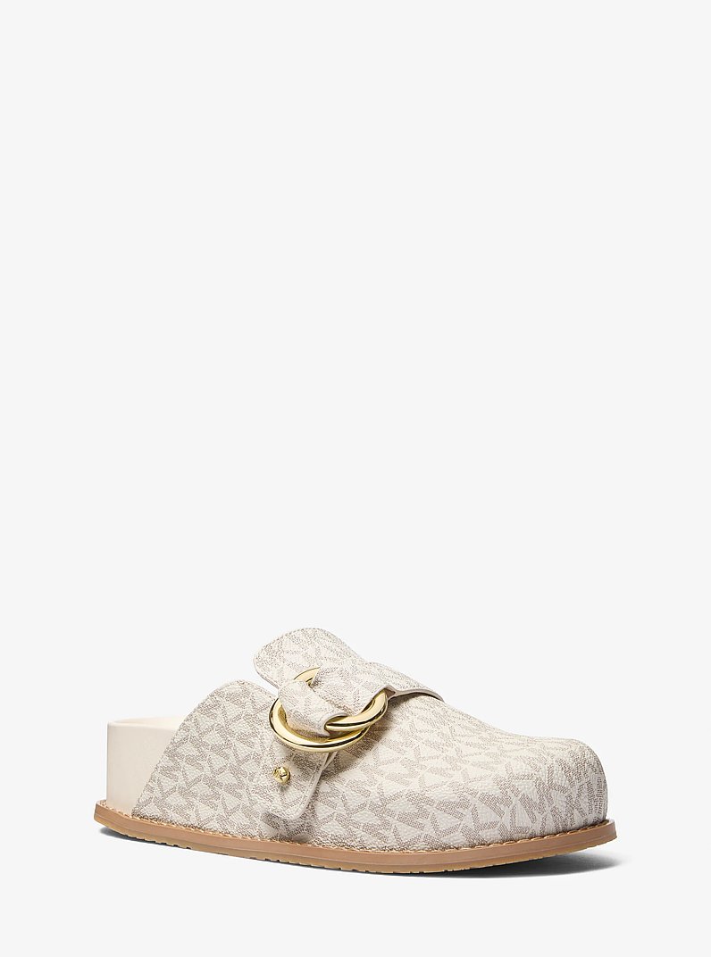 Sabot Jaden &agrave; logo Signature in VANILLE/CR&Egrave;ME | Michael Kors