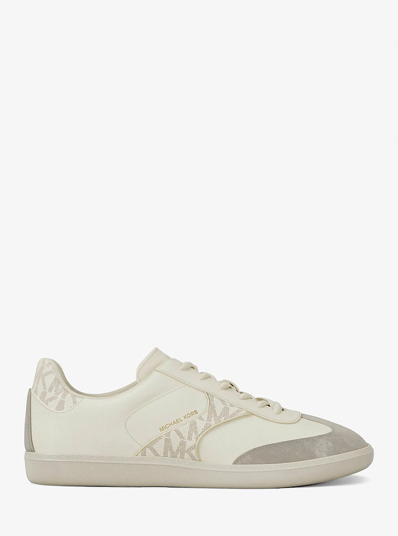 Benny Mixed-Media Sneaker in CREAM | Michael Kors