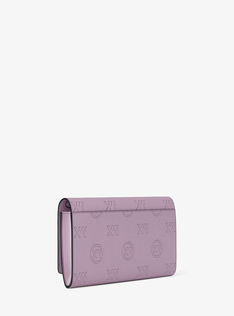 Carson Large Logo Debossed Wallet in LT QUARTZ | Michael Kors
