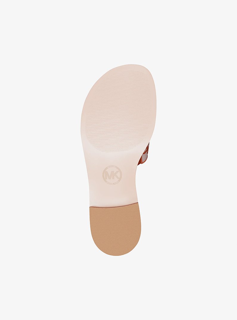 Hannah Logo Jacquard Slide Sandal in POWDER BLUSH | Michael Kors