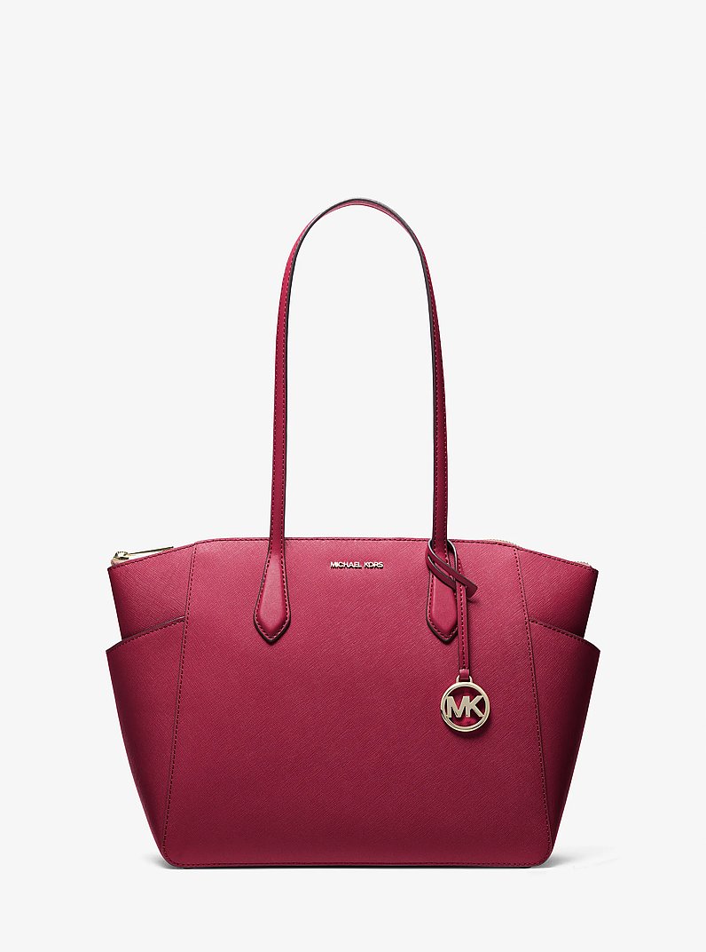 Marilyn Medium Saffiano Leather Tote Bag in CEREZA | Michael Kors