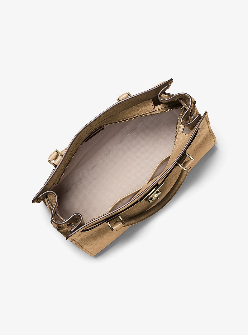 Hamilton Moderne Large Leather Satchel in HUSK | Michael Kors