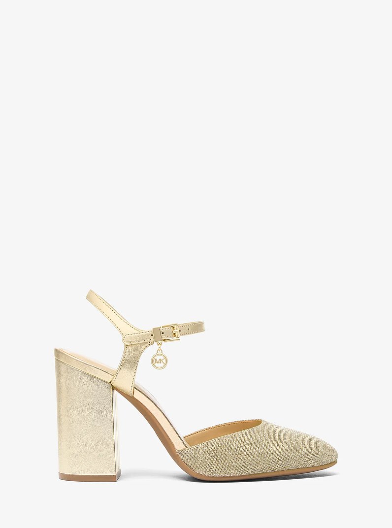 Alexa Flex Glitter Chain Mesh and Metallic Pump in PALE GOLD | Michael Kors