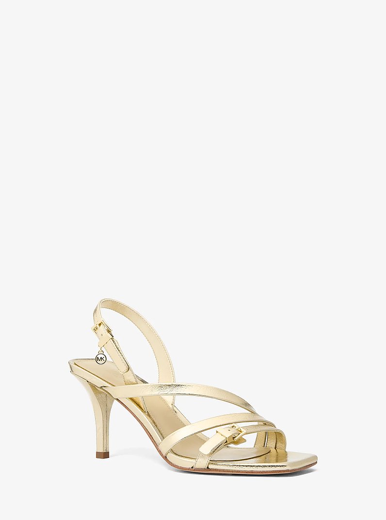 Yvette Metallic Sandal in PALE GOLD | Michael Kors