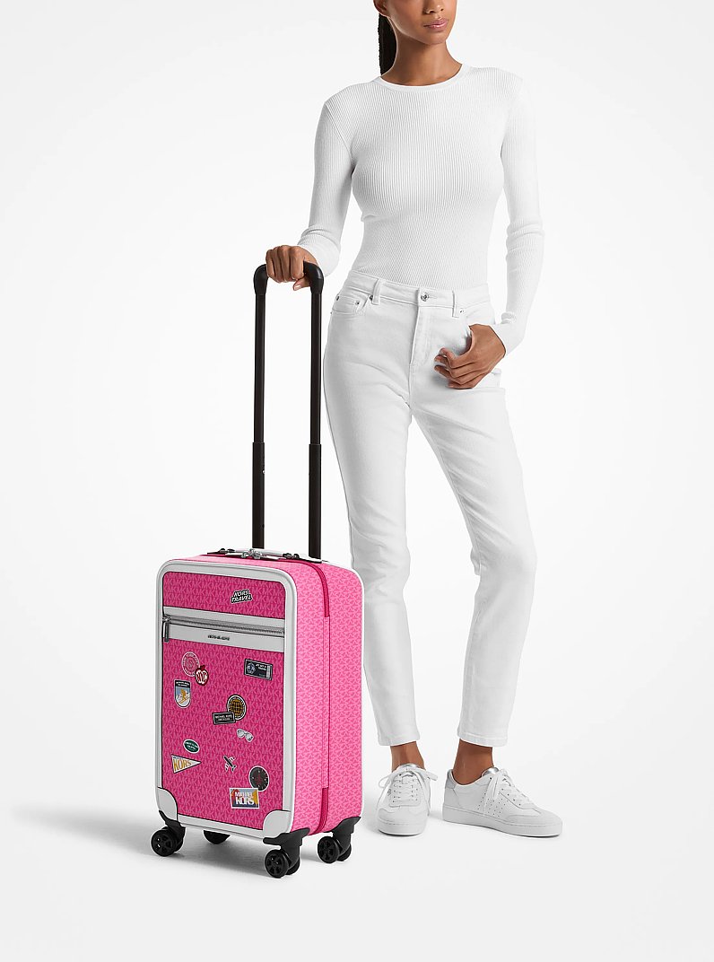 Small Embellished Signature Logo Suitcase in DRAGONFRUIT | Michael Kors