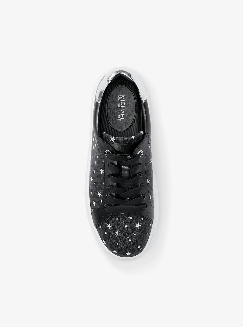 Romey Printed Signature Logo Sneaker in BLACK | Michael Kors