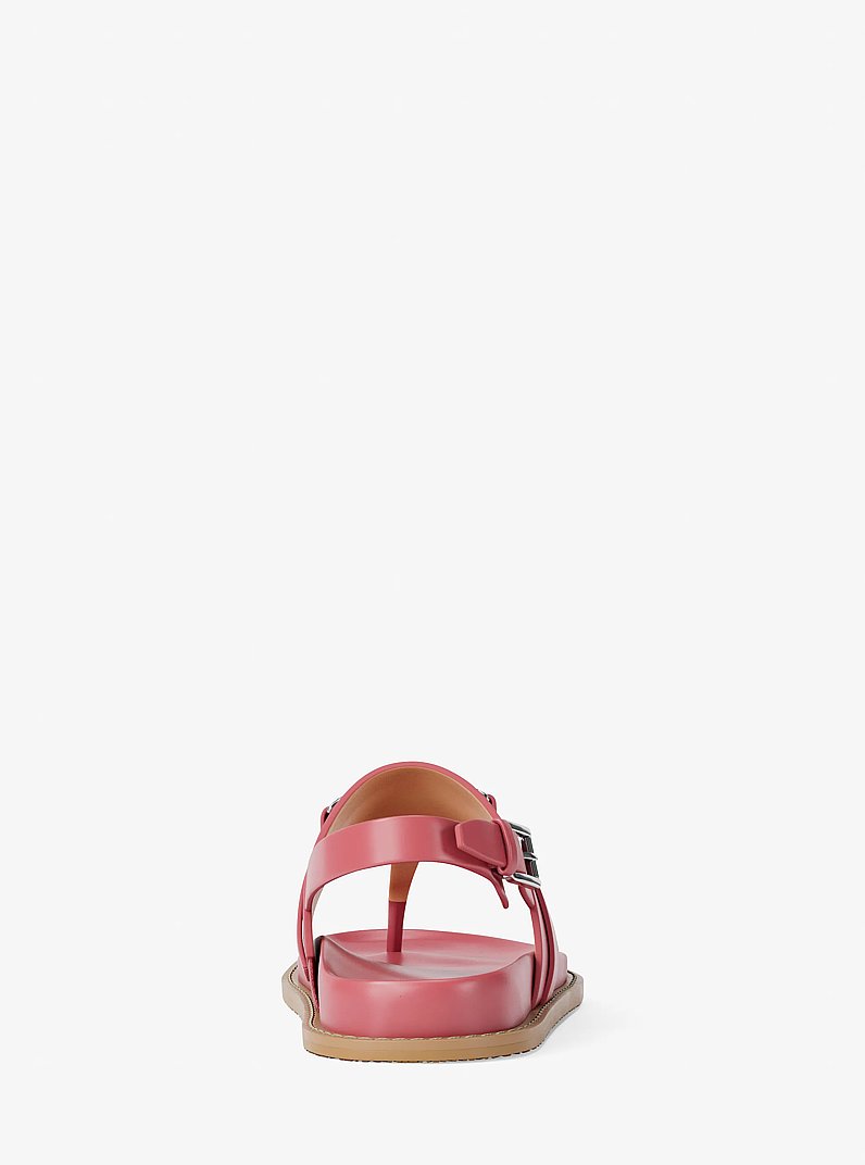 Sandalia Carson de piel con tira en T in HIBISCUS | Michael Kors