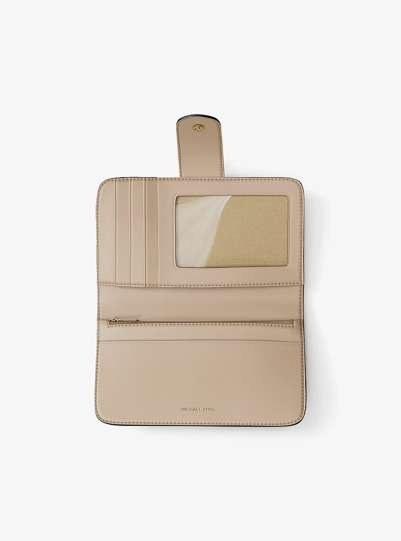 Mittelgro&szlig;e Brieftasche aus gekrispeltem Leder in Blockfarben mit MK&nbsp;Pop-Detail in [3983] | Michael Kors
