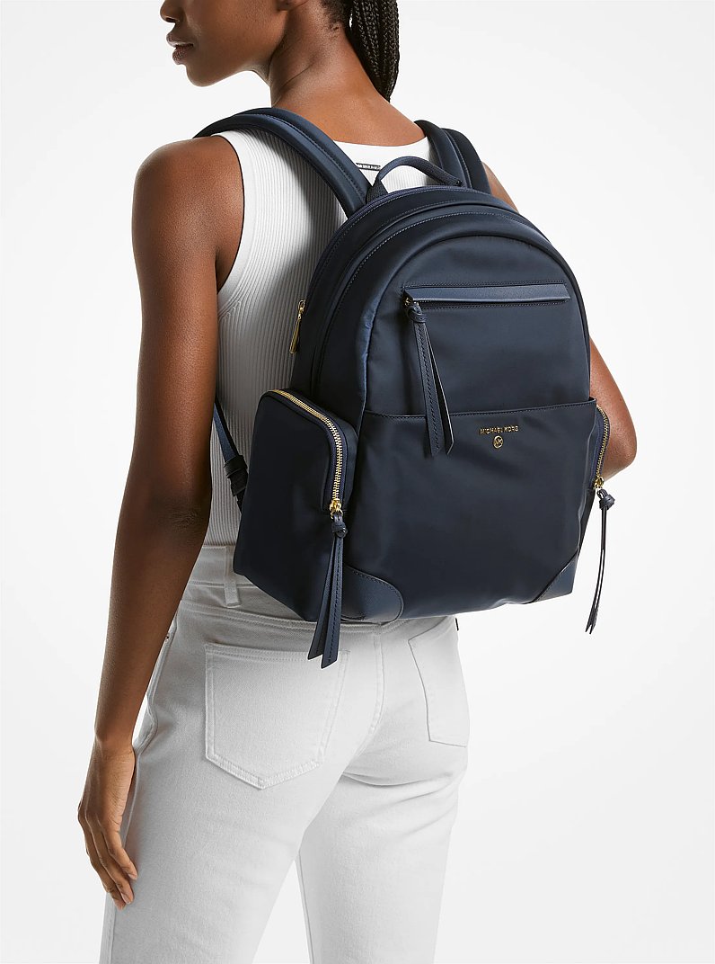 Grand sac &agrave; dos Prescott en gabardine de nylon in BLEU MARINE | Michael Kors