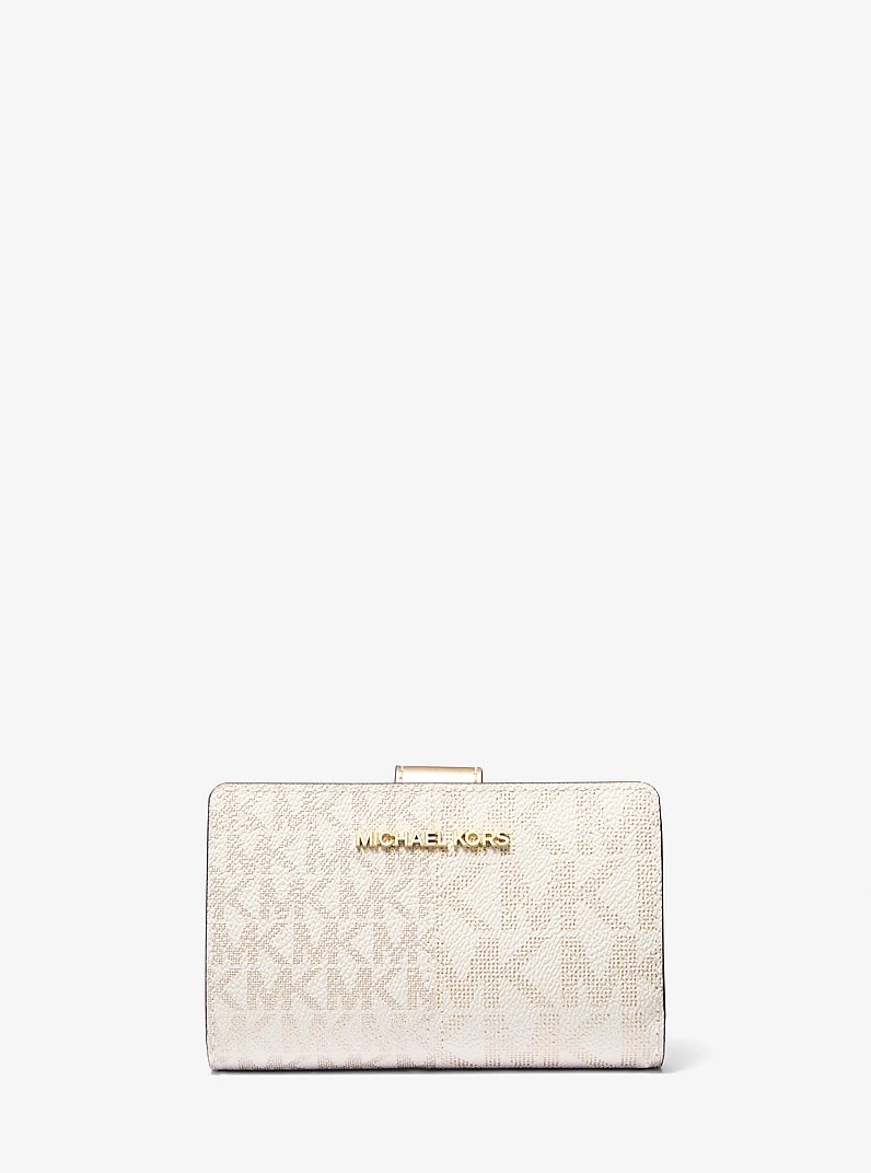 Billetera Jet Set mediana con logotipo met&aacute;lico in DORADO P&Aacute;LIDO | Michael Kors