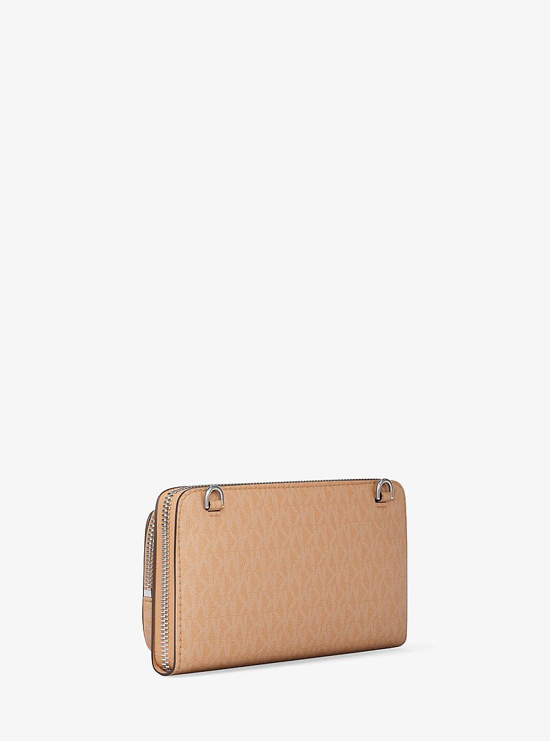 L&auml;ngliche Umh&auml;ngetasche Jet Set Large mit Signature-Logomuster in ERDNUSS | Michael Kors