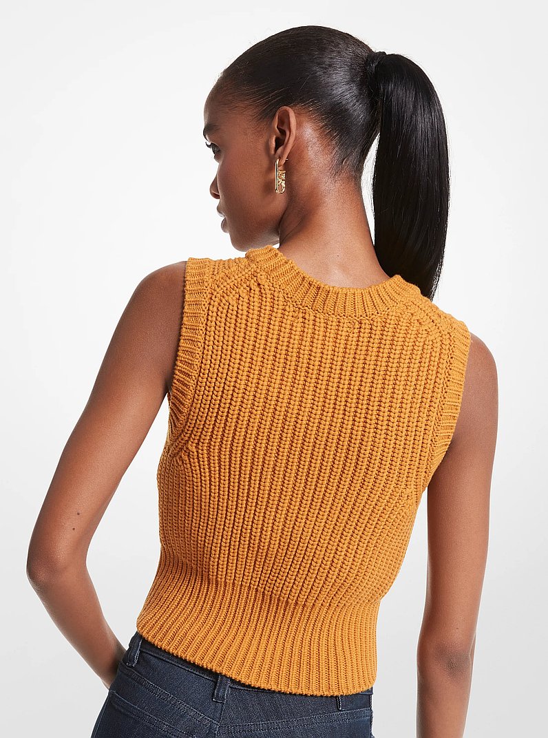 Haut sans manches en m&eacute;lange de laine m&eacute;rinos in ORANGE SOUCI | Michael Kors