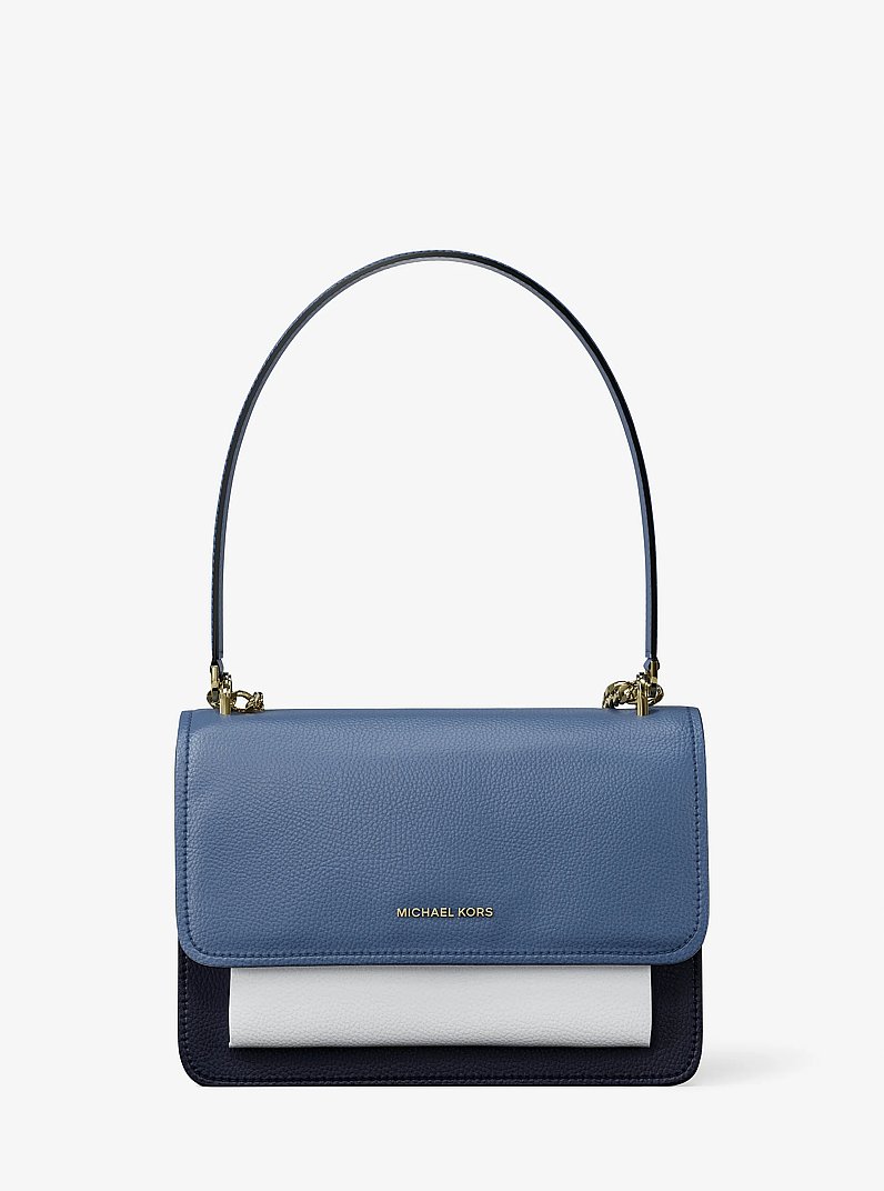Borsa a tracolla Claire piccola in pelle color-block in BLU FRANCESE MULTI | Michael Kors