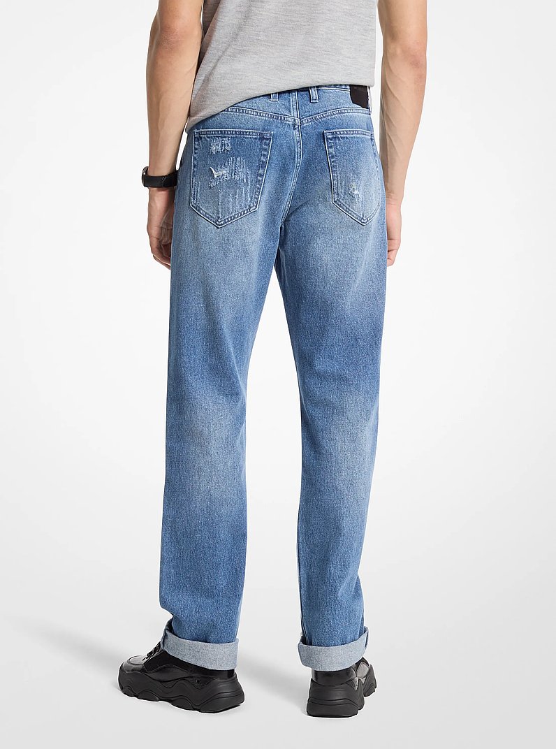 Finn Distressed Denim Jeans in BLUE HERITAGE WASH | Michael Kors