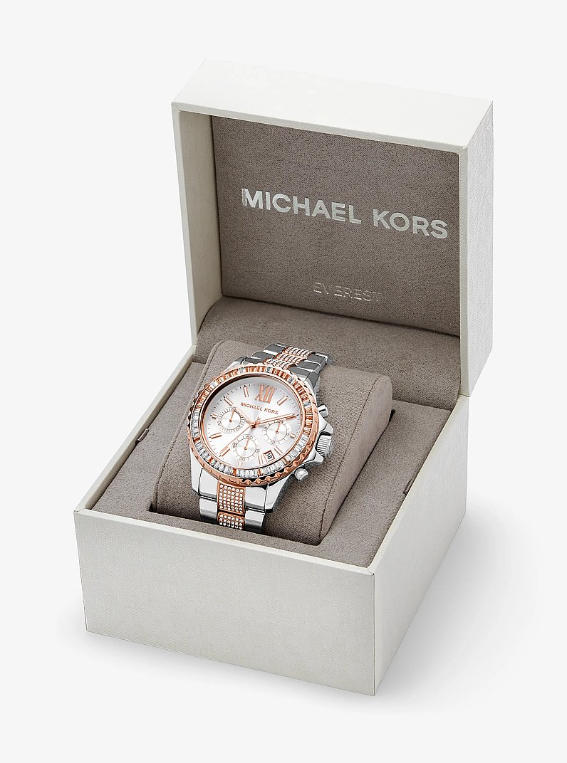 Reloj Everest oversize en dos tonos con pav&eacute; in BITONO | Michael Kors