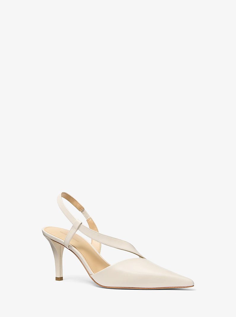 Zapato de tac&oacute;n Jaida de piel in CREMA CLARO | Michael Kors