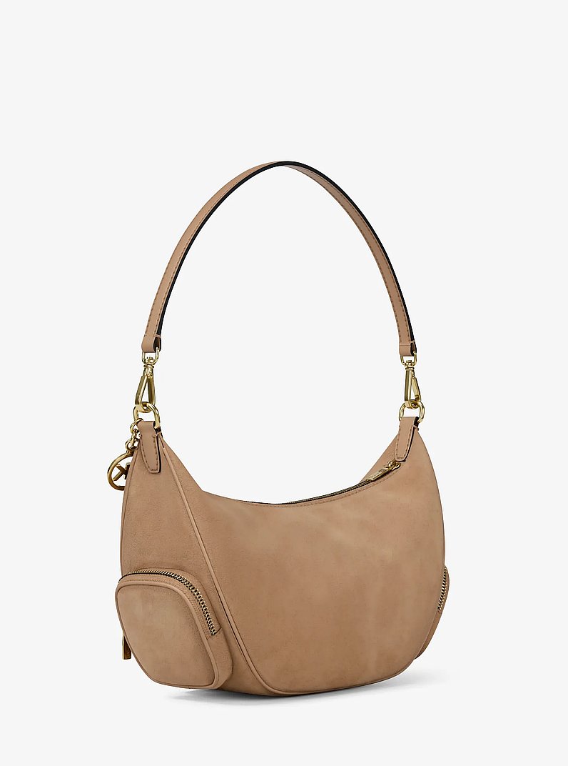 Sac &agrave; &eacute;paule convertible Merritt de taille moyenne en su&egrave;de in POIL DE CHAMEAU | Michael Kors