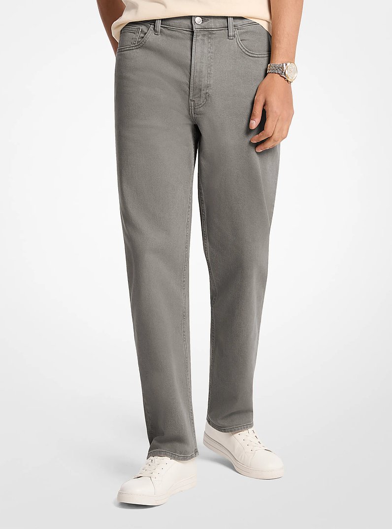 Jeans Finn aus Stretch-Denim mit geradem Bein in MATTGRAU | Michael Kors