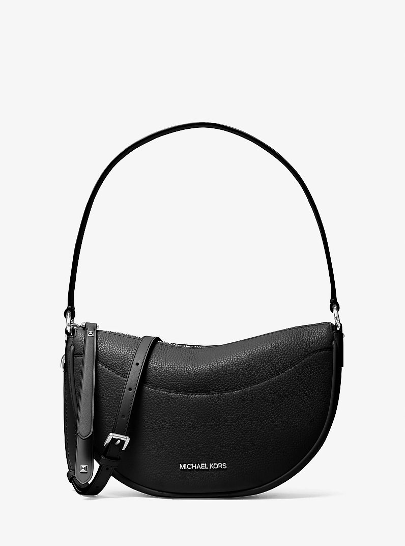 Dover Medium Leather Crossbody Bag in BLACK | Michael Kors