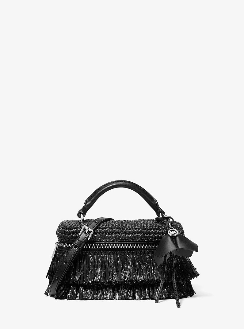 Jana Extra-Small Hand-Crocheted Crossbody Bag in BLACK/BLACK | Michael Kors