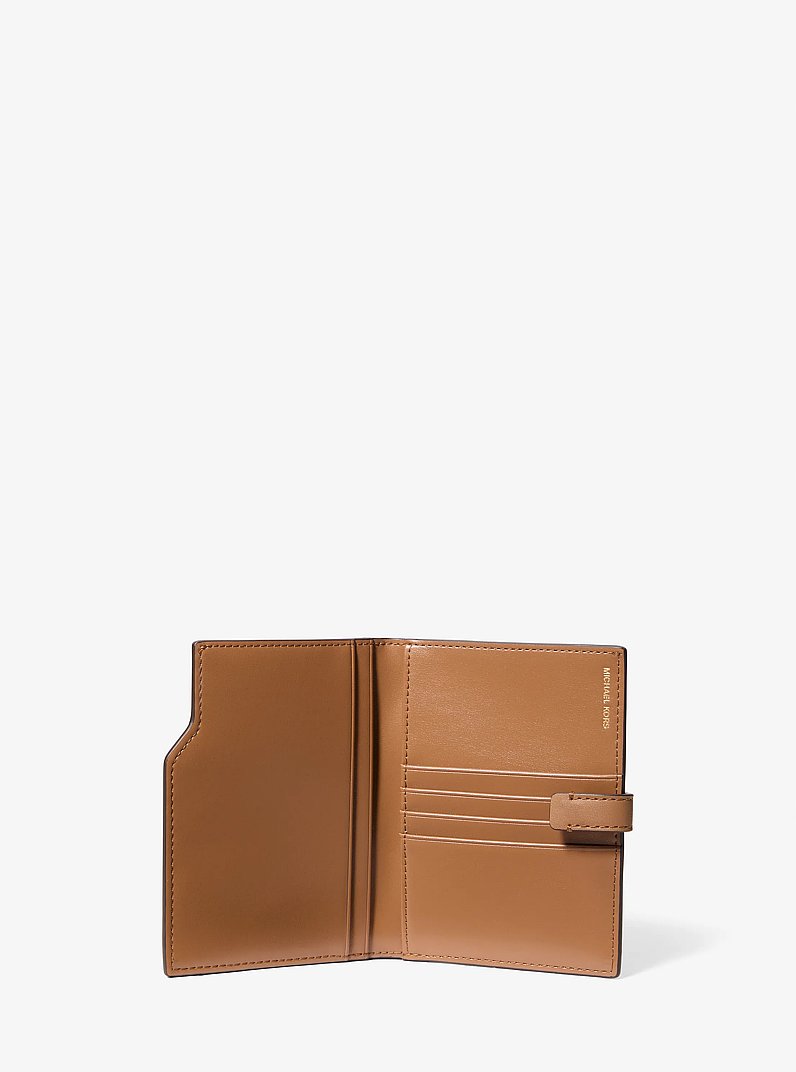 Jet Set Signature Logo Passport Wallet in BRN/ACORN | Michael Kors