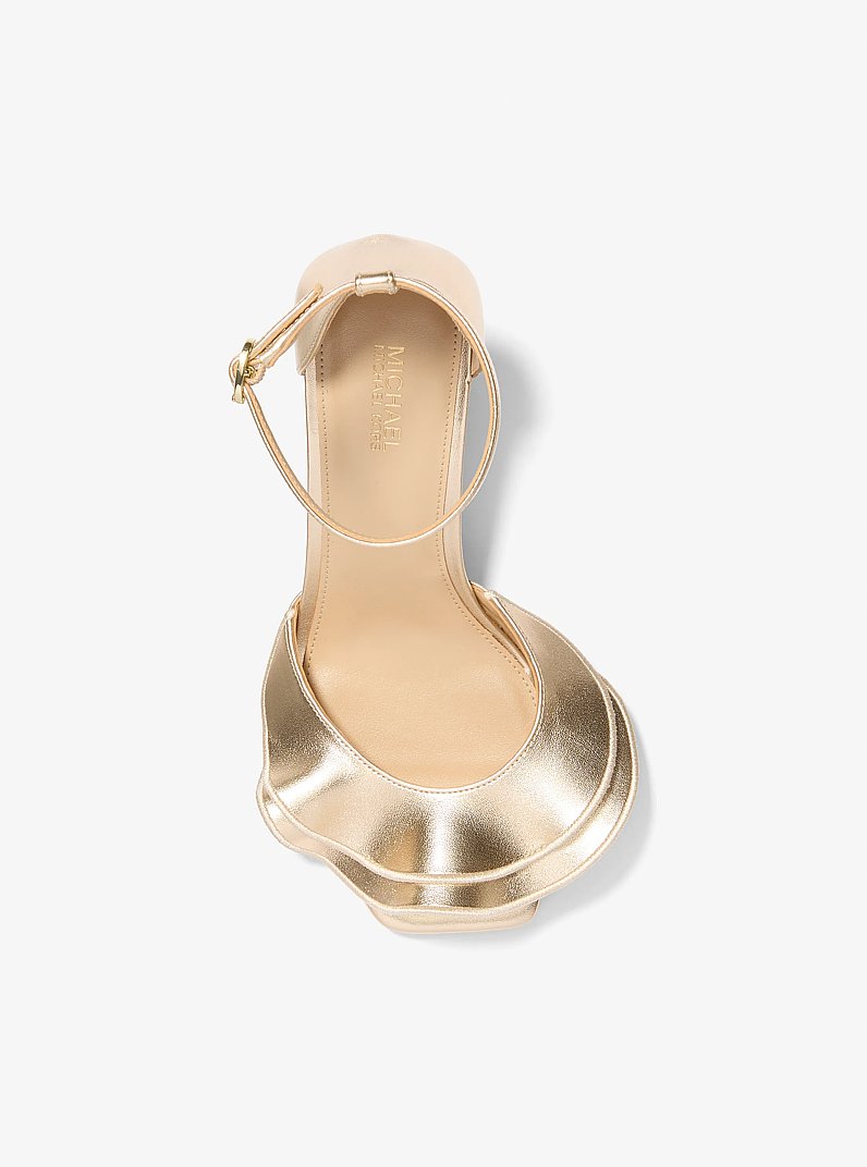 Livia Metallic Sandal in PALE GOLD | Michael Kors