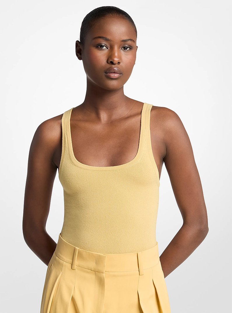 Stretch Cashmere Blend Bodysuit in PALOMINO | Michael Kors