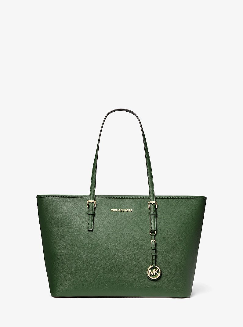 Sac fourre-tout Jet Set de taille moyenne en cuir Saffiano &agrave; fermeture &eacute;clair sur le dessus