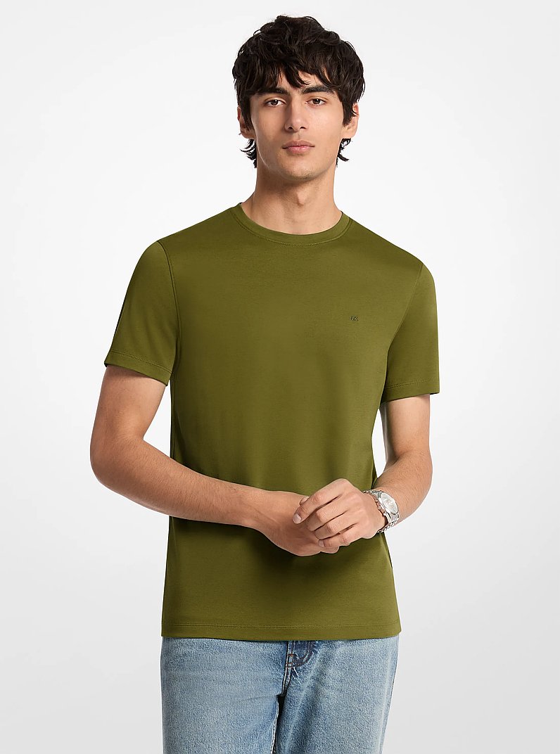 Cotton T-Shirt in EVERGREEN | Michael Kors