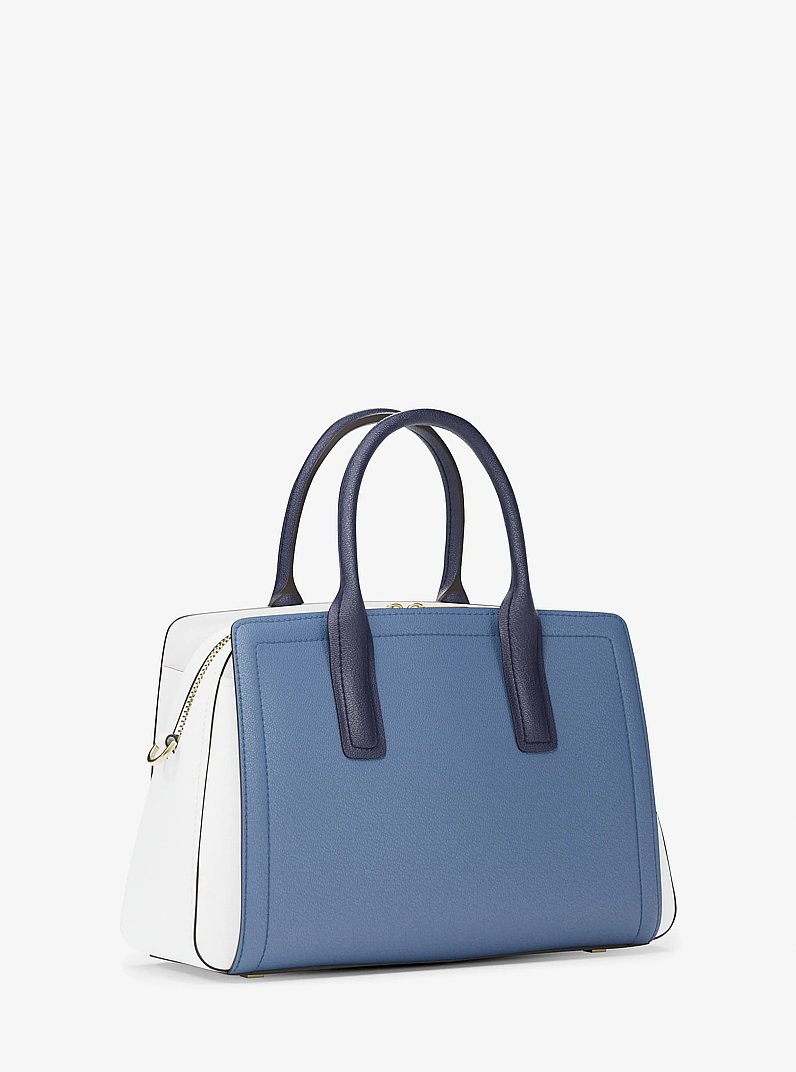 Bolso satchel Laila mediano de piel granulada con bloque de color in AZUL FRANC&Eacute;S MULTICOLOR | Michael Kors