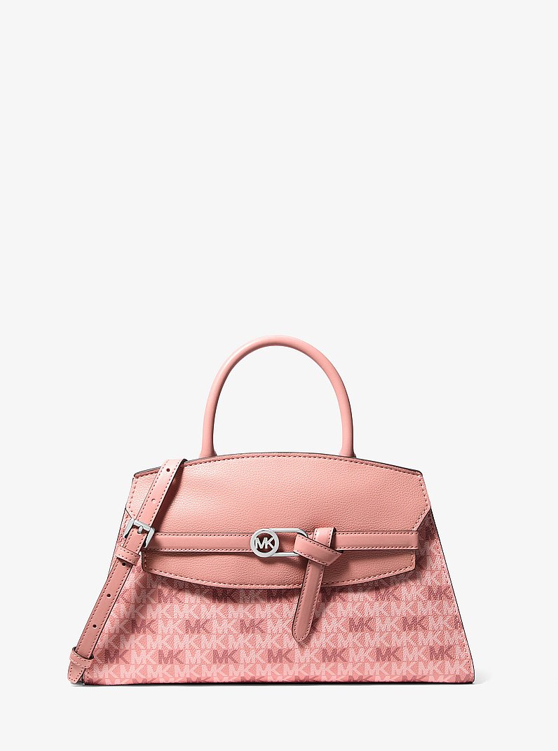 Greta Medium Signature Logo Satchel in SUNSET ROSE | Michael Kors