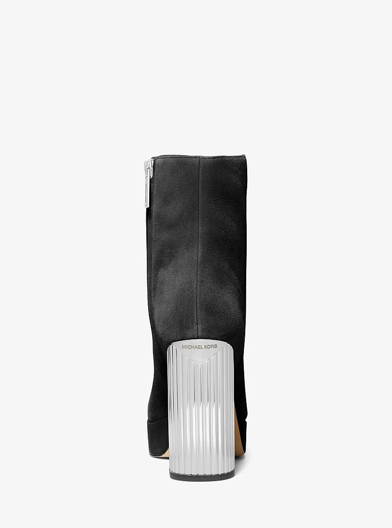 Porter Suede Platform Ankle Boot in BLACK | Michael Kors