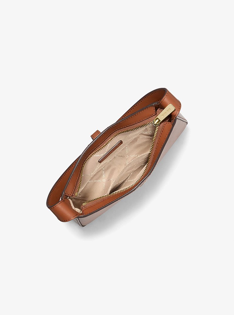 Lyra Small Leather Pochette in LUGGAGE | Michael Kors