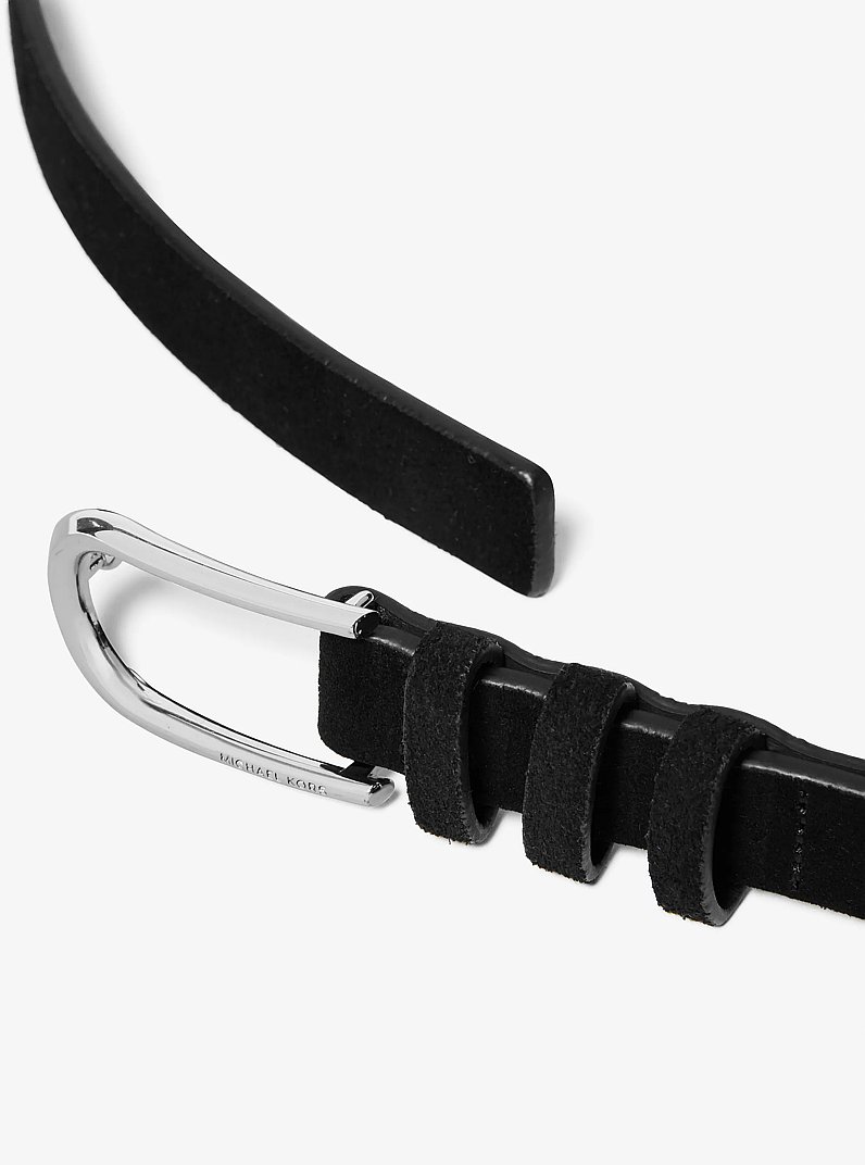 Cintura in pelle in NERO/ARGENTO | Michael Kors