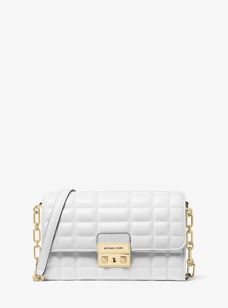 Bandolera Tribeca grande transformable de piel in BLANCO INTENSO | Michael Kors