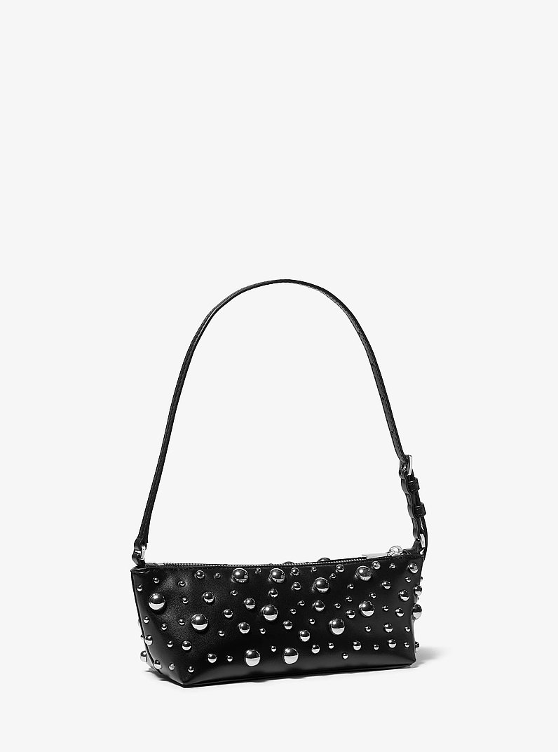 Pochette Laila Small aus Satin mit Nieten in SCHWARZ | Michael Kors