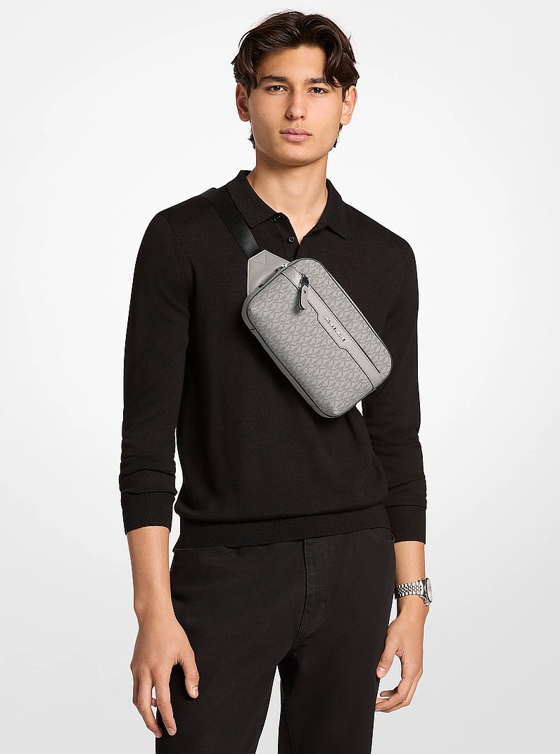 Monospalla Jet Set con stampa logo in NICHEL | Michael Kors