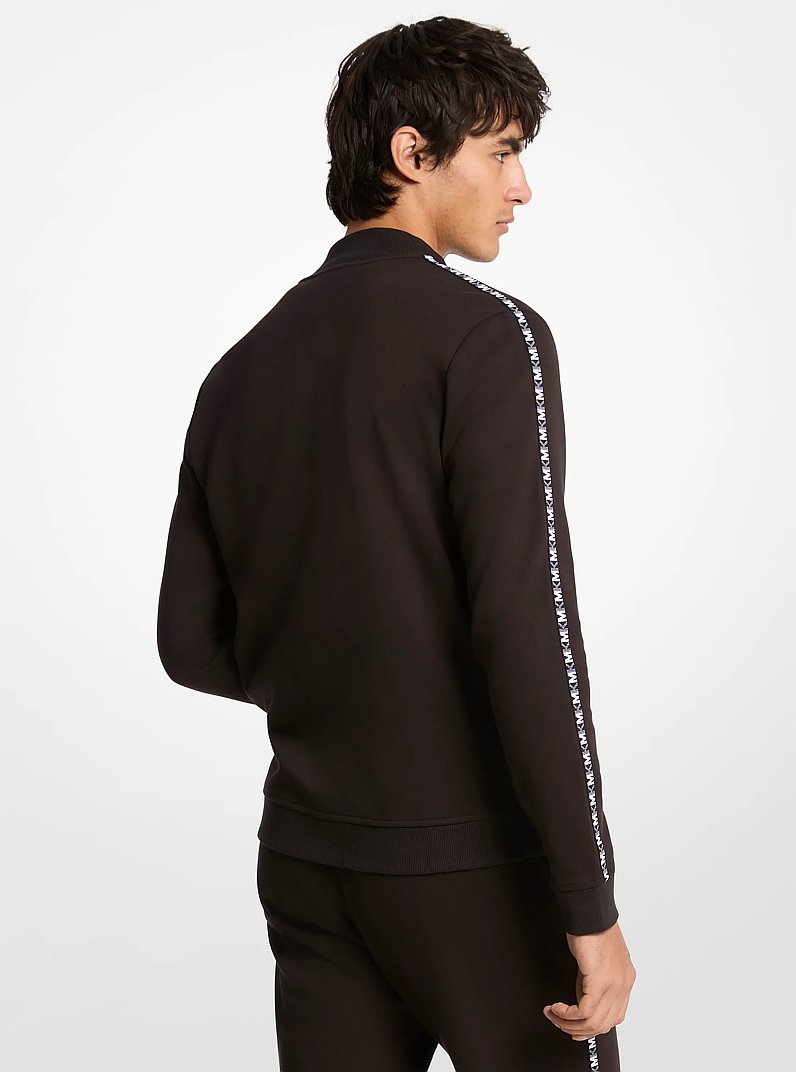 Logo Tape Cotton Blend Jacket in BLACK | Michael Kors